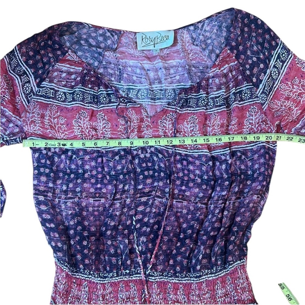 Rory Beca Boho Pattern Silk Blend Long Sleeve Dress Women’s Medium - Picture 8 of 10